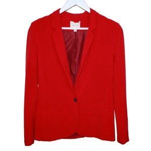 Silence + Noise Jacket Sz Small Red One Button Casual Chic Long Sleeve Blazer